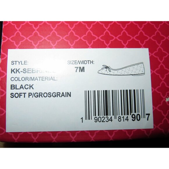 Kelly & Katie Sebrinel Black Quilted Vegan Leather Grosgrain Ballet Flat size7 - Picture 8 of 8